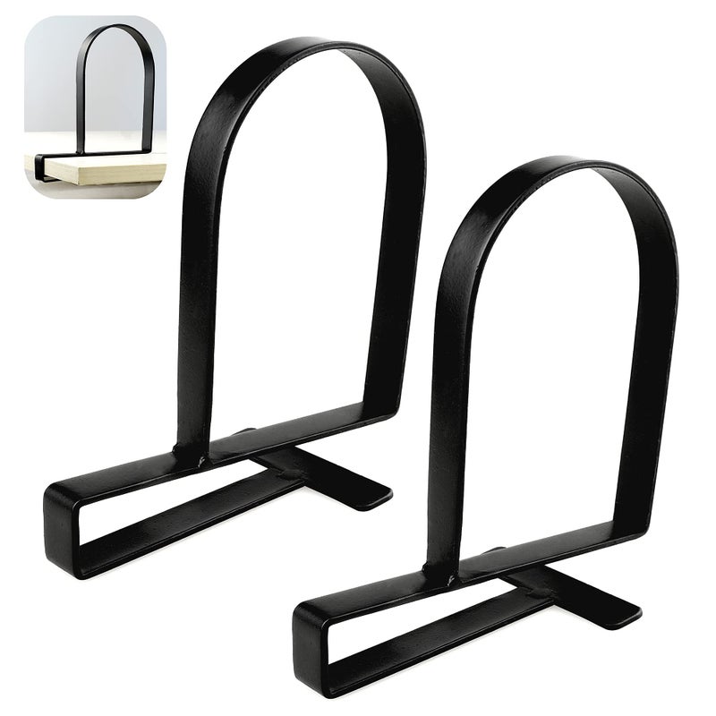 YANGSHUO Clamped Bookends for Shelves: Heavy-Duty Book Ends Book Shelf Holders - Non-Skid Bookends Stoppers Supports for Office Study Room - Image 1